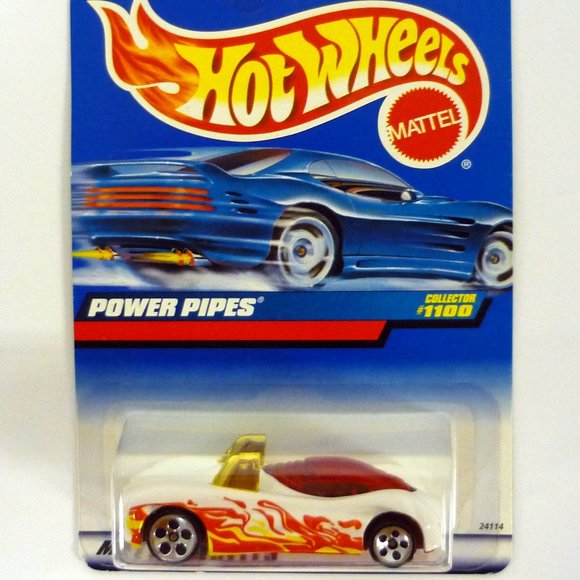 Hot Wheels Power Pipes #1100 White Die-Cast Car 1999 - Picture 1 of 1